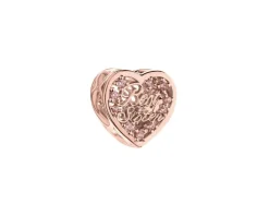 Zawieszka srebrna beads z cyrkoniami - serce, siostra