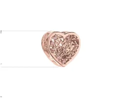 Zawieszka srebrna beads z cyrkoniami - serce, siostra