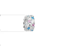 Zawieszka srebrna beads z cyrkoniami - stoper