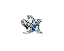 Zawieszka srebrna beads z cyrkoniami - rozgwiazda