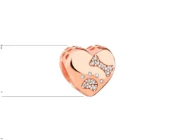 Zawieszka srebrna beads z cyrkoniami - serce, łapka, kość
