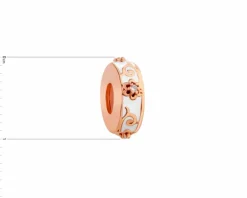 Zawieszka srebrna beads z cyrkoniami i emalią - stoper