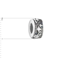 Zawieszka srebrna beads z cyrkoniami - stoper - gwiazdy, planety