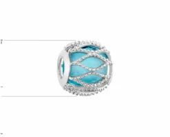 Zawieszka srebrna beads ze szklanym detalem