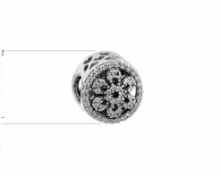 Zawieszka srebrna beads z cyrkoniami - kwiaty