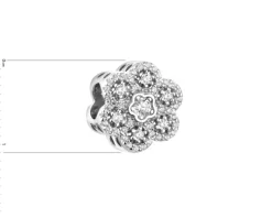 Zawieszka srebrna beads z cyrkoniami - kwiat