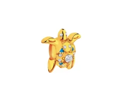 Zawieszka srebrna beads z cyrkoniami - żółw