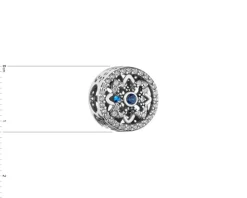 Zawieszka srebrna beads z cyrkoniami - kwiat