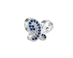 Zawieszka srebrna beads z cyrkoniami - motyl