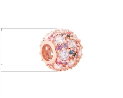 Zawieszka srebrna beads z cyrkoniami