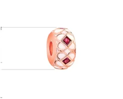 Zawieszka srebrna beads z cyrkoniami i emalią