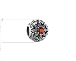 Zawieszka srebrna beads z cyrkoniami - kwiat