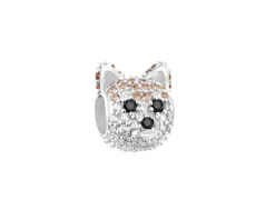 Zawieszka srebrna beads z cyrkoniami - lis