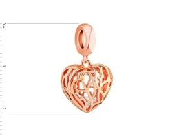 Zawieszka srebrna beads z cyrkonią - serce