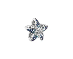 Zawieszka srebrna beads z cyrkoniami - rozgwiazda