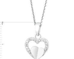 Zawieszka srebrna z cyrkoniami - serca