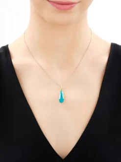 Zawieszka srebrna z cyrkoniami i szlifowanym szkłem