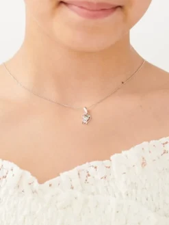 Zawieszka srebrna z cyrkoniami i emalią - kot