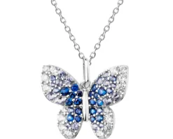 Zawieszka srebrna z cyrkoniami - motyl