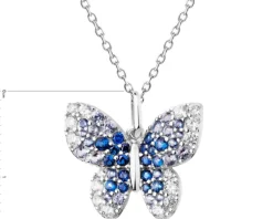 Zawieszka srebrna z cyrkoniami - motyl