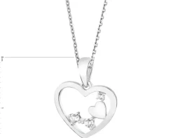 Zawieszka srebrna z cyrkoniami - serce
