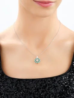 Zawieszka srebrna z cyrkoniami - rozeta