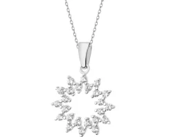 Zawieszka srebrna z cyrkoniami - rozeta