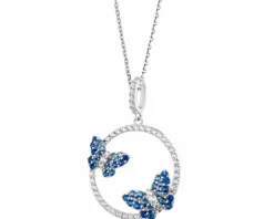 Zawieszka srebrna z cyrkoniami - motyle, koło