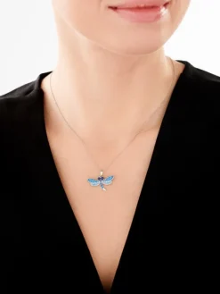 Zawieszka srebrna z cyrkoniami - ważka