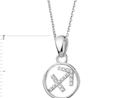 Zawieszka srebrna z cyrkoniami - Strzelec