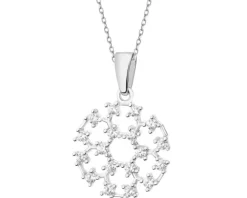 Zawieszka srebrna z cyrkoniami - rozeta