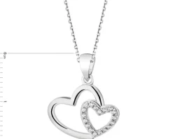 Zawieszka srebrna z cyrkoniami - serca