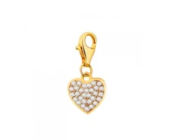 Zawieszka srebrna z cyrkoniami charms - serce