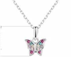 Zawieszka srebrna z cyrkoniami - motyl