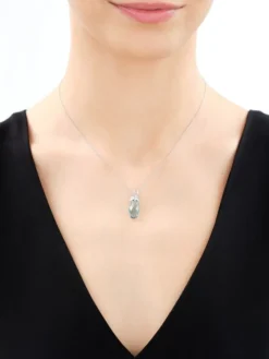 Zawieszka srebrna z cyrkoniami i szlifowanym szkłem