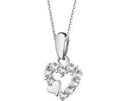 Zawieszka srebrna z cyrkoniami - serce