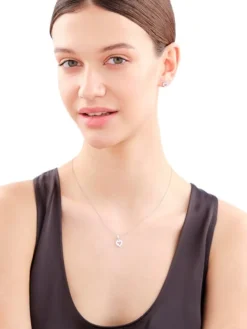 Zawieszka srebrna z cyrkoniami - serce