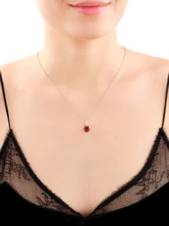 Zawieszka srebrna z cyrkoniami - serce