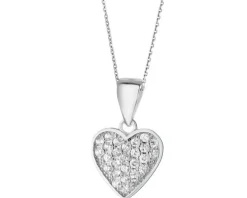 Zawieszka srebrna z cyrkoniami - serce