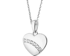 Zawieszka srebrna z cyrkoniami - serce