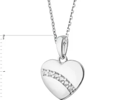 Zawieszka srebrna z cyrkoniami - serce