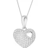 Zawieszka srebrna z cyrkoniami - serce