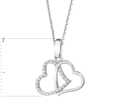 Zawieszka srebrna z cyrkoniami - serca