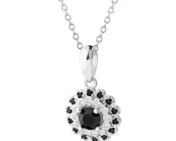 Zawieszka srebrna z cyrkoniami - rozeta