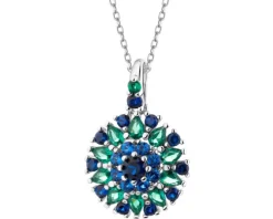 Zawieszka srebrna z cyrkoniami - rozeta