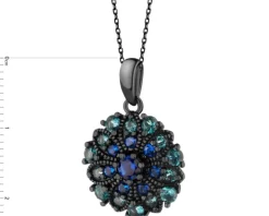 Zawieszka srebrna z cyrkoniami - rozeta