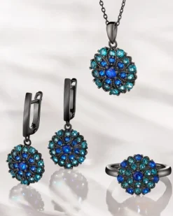 Zawieszka srebrna z cyrkoniami - rozeta