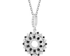 Zawieszka srebrna z cyrkoniami - rozeta