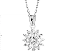 Zawieszka srebrna z cyrkoniami - rozeta