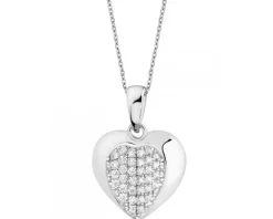 Zawieszka srebrna z cyrkoniami - serce